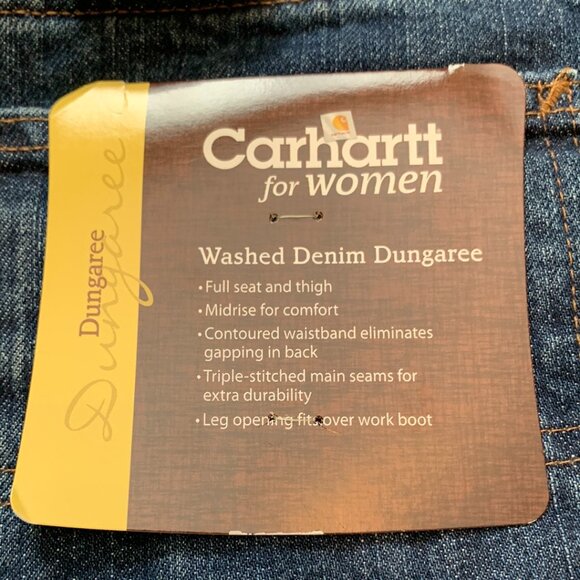 Carhartt for Women Washed Denim Dungaree Blue Jeans 6 x 30 Cargo NWT - Picture 5 of 9
